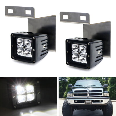 #ad LED Pod Light Kit w Brackets Wirings For 94 01 Dodge RAM 1500 94 02 2500 3500 $78.39