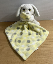 Little Beginnings White Dog Lovey Plush Yellow Gray Security Blanket Cuddly Soft