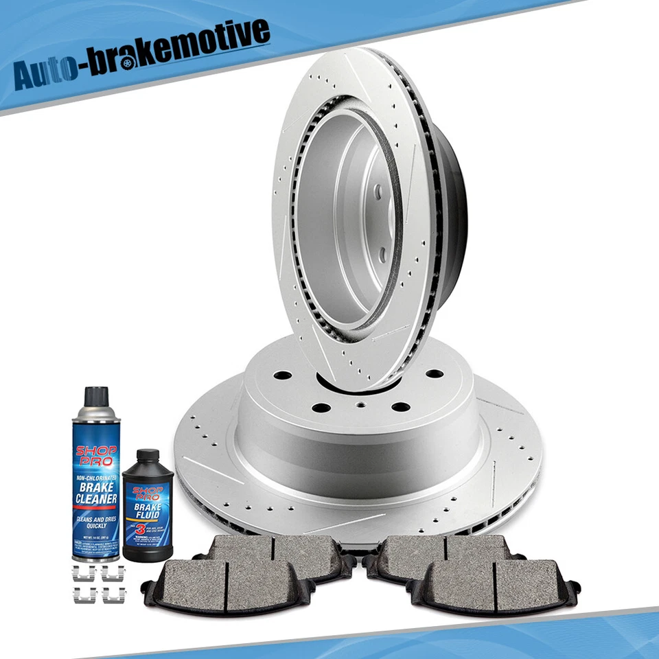 FOR CADILLAC ESCALADE CHEVROLET AVALANCHE GMC REAR BRAKE ROTORS AND CERAMIC PADS Foto 2 de 4