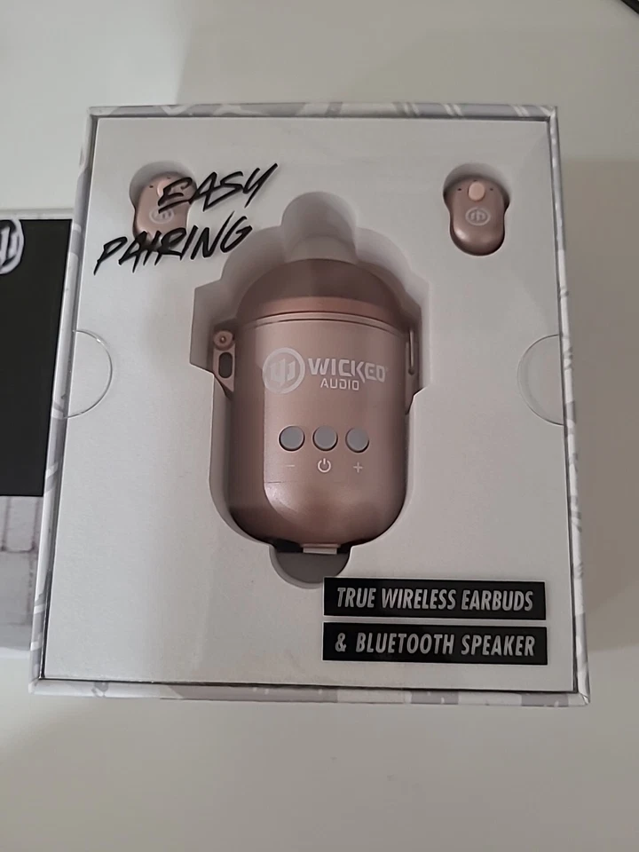 Auriculares Wicked Audio SYVER True Wireless Bluetooth 2 en 1 + Altavoz - Oro Rosa Foto 4 de 4