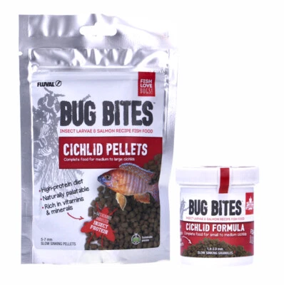 Fluval Bug Bites - Cichlid Formula 45g 100g Sinking Pellets Aquarium Fish Food