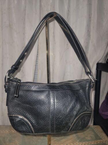COACH F12321 MADISON BLACK LEATHER CONVERTIBLE SHOULDER CROSSBODY-read descripi