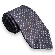 Mark Pendleton Von Maur Brown Navy Geometric Silk Men’s Neck Tie Length 60” W 4”