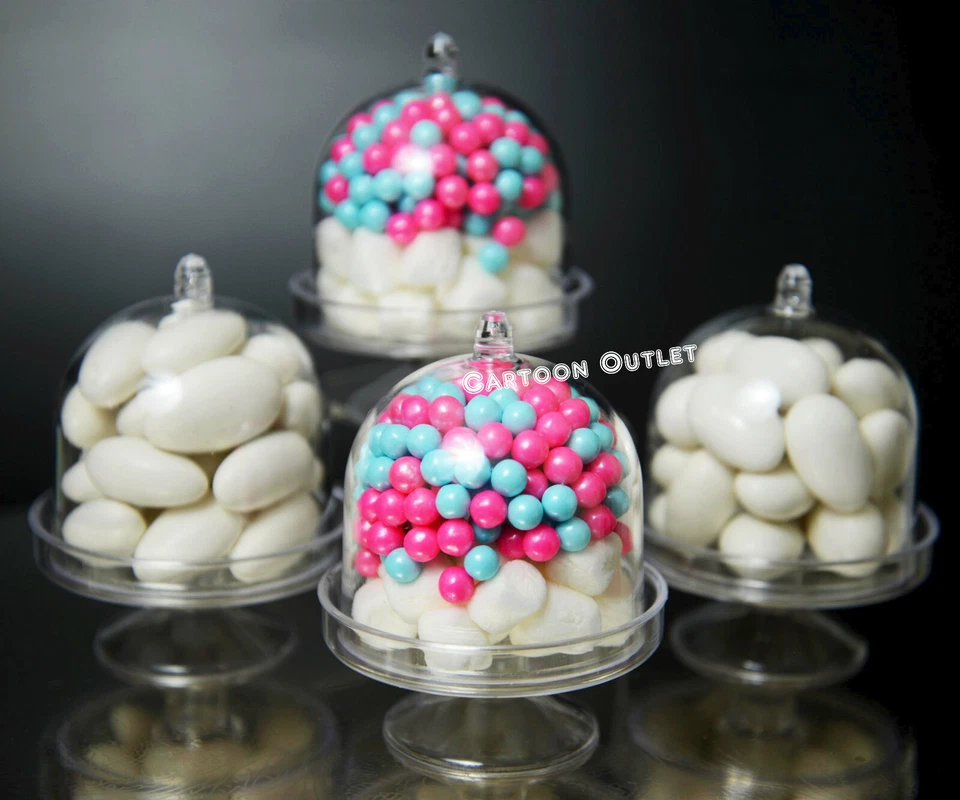 12 PIEZAS ENVASES DE DULCES RELLENABLES DE PLÁSTICO FAVORES DE FIESTA QUINCEAñera RECUERDOS BODA Foto 4 de 4