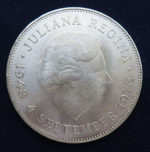 Niederlande 10 Gulden 1973 - 25 Jahre Thronbesteigung Königin Juliana Silber Ag - Bild 1 von 2