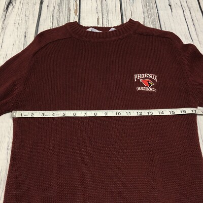 Vintage 90's Arizona Cardinals Knit Sweater Red Embroidered Mens