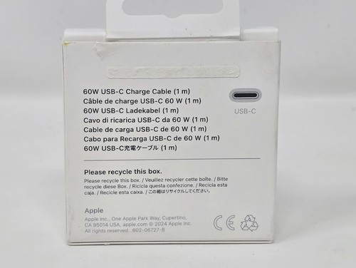 Cavo di ricarica USB-C originale Apple 1M 3 FT tessuto (MQKJ3AM/A) - Bianco - Foto 2 di 3