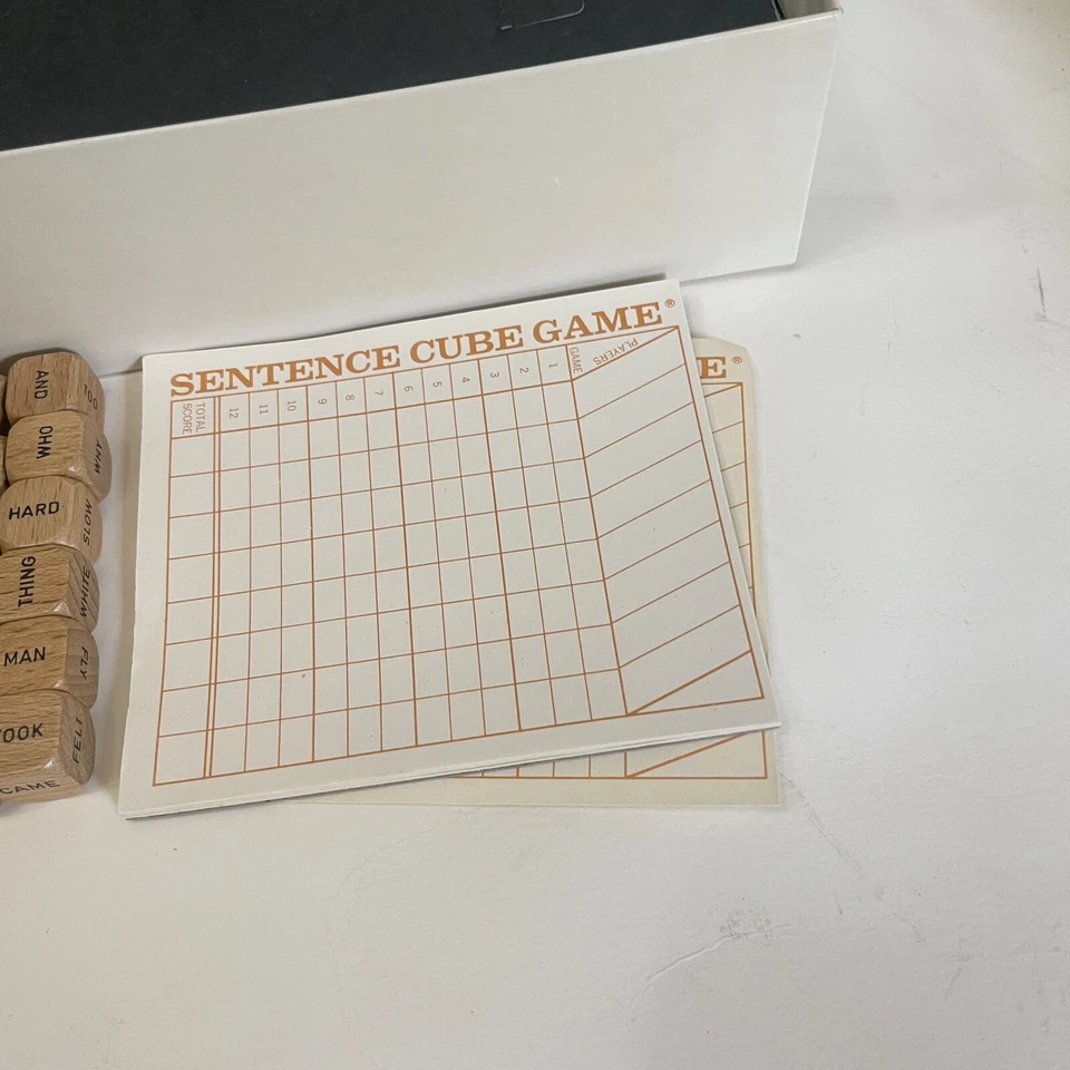 Vintage Scrabble Sentence Cube Game 1971 Wood Dice S & R Games USA Word Game - Image 4 of 4