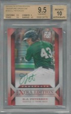 BGS 9.5 2013 Elite Extra Edition GREEN INK AUTO D.J. Peterson RC #d/10 MARINERS