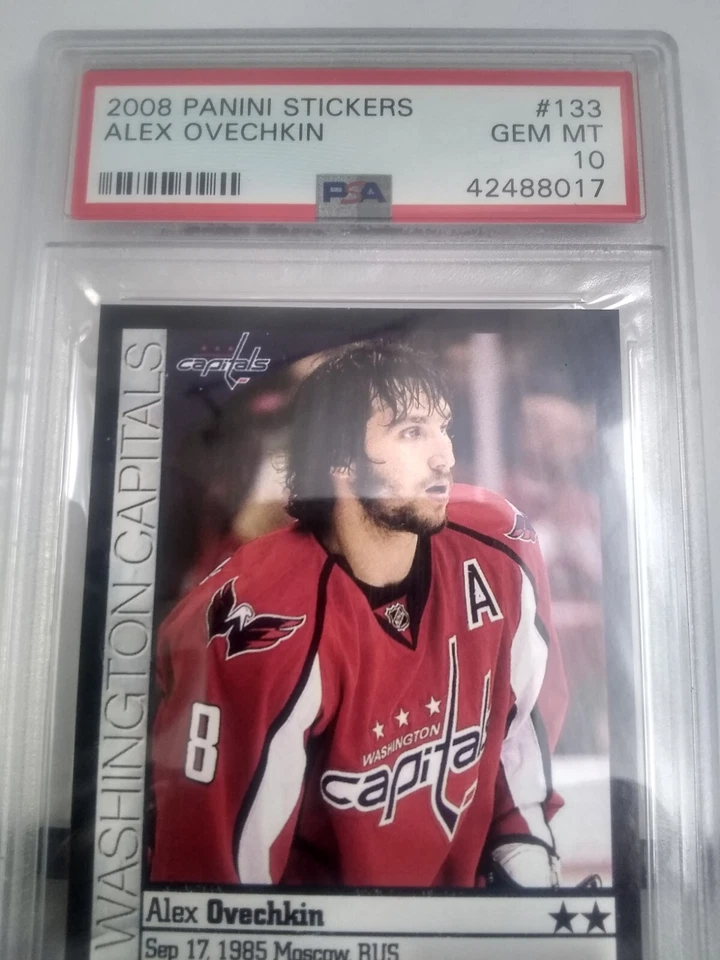 Pegatina de hockey Panini 2008~09 #133 Alex Ovechkin PSA 10 POP 1 Goat Bomb Pop 1 $$ Foto 2 de 3