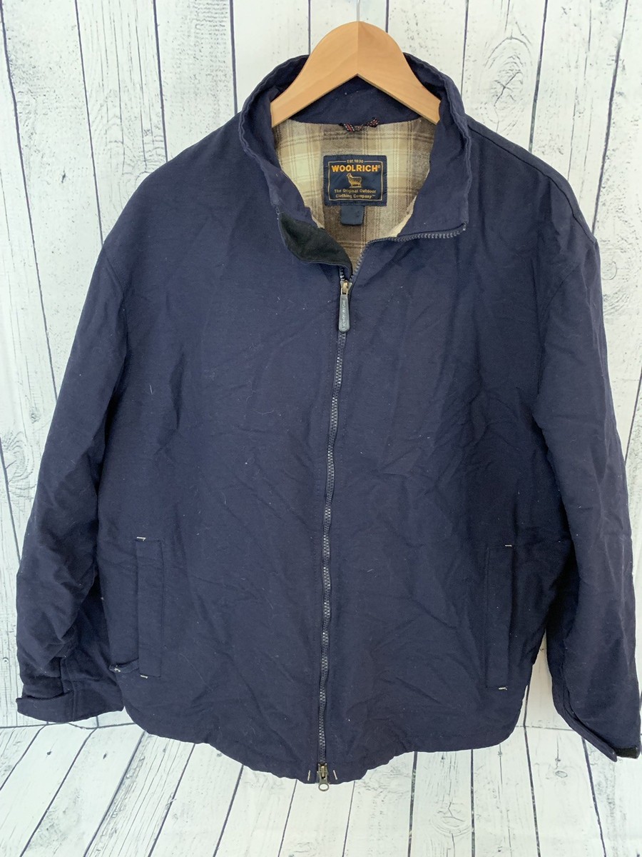 Vintage Woolrich Full Zip Barn Field Jacket Navy Blue Men's L /XL