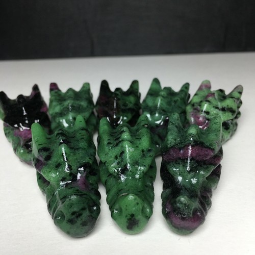 1PCNatural Crystal .RUBY ZOISITE.Hand-carved. Exquisite Dragon Skull. stochastic - Picture 6 of 12