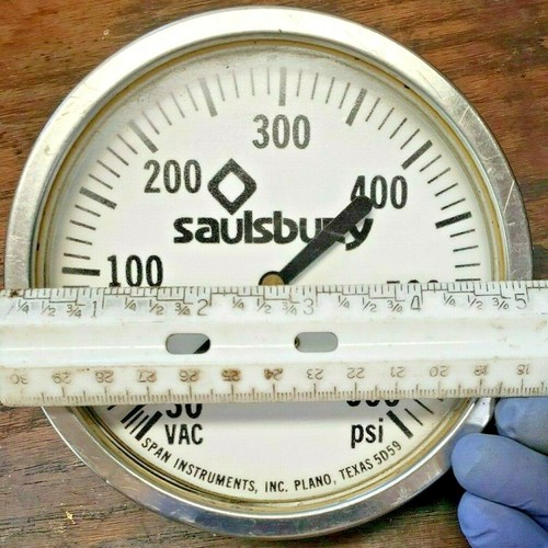 VINTAGE PRESSURE GAUGE NOS 600psi 4.5" FREE SHIPPING - Picture 5 of 5
