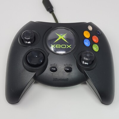 Original Xbox OEM ''Duke'' Black Controller with Breakaway Cable CLEANED & TESTED