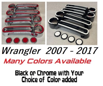 Black OR Chrome Door Handle Covers 2007 - 2017 Fits Jeep Wrangler YOU PICK COLOR