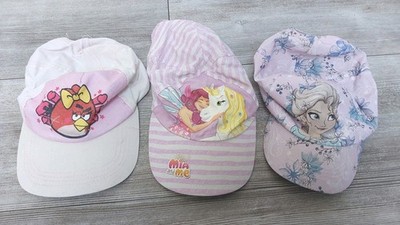 Set 3x Sommer Mütze Mädchen Gr. 122 128 134 rosa Cap Mia and Me Elsa Frozen Kapi
