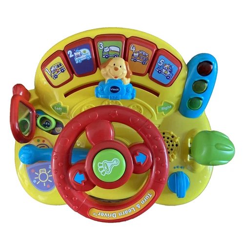 Vtech Steering Wheel Turn and Learn Driver Kids Toy 6-36 Months Tested Works