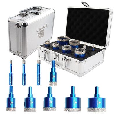 Diamond Core Drill Bit Set - BRSCHNITT Diamond Hole Saw Kit for Porcelain Tile C
