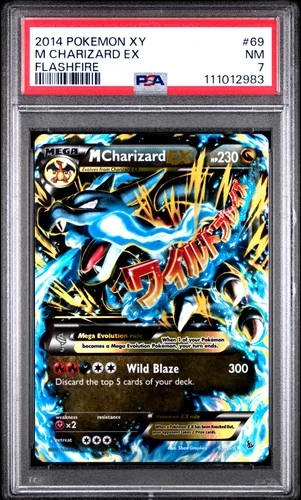 2014 POKEMON XY FLASHFIRE #69 M CHARIZARD EX PSA 7