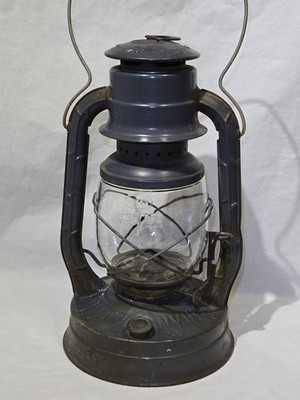Vintage Dez 1951 Dietz No 2 D-Lite Petroleum Laterne grau blau Emaille Hasel Atlas