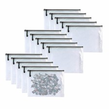 Plastic Mesh Zipper Pouch Document Folders Bag Zip File Bags for Office Suppl...