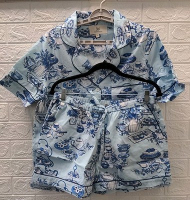 New PrintFresh Short Pajama Set In High Tea Toile Size M