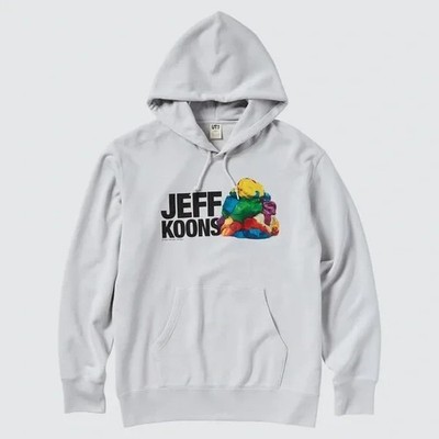 UNIQLO x Jeff Koons Play-Doh Art Graphic Pullover Light Gray Hoodie Men Size XXL