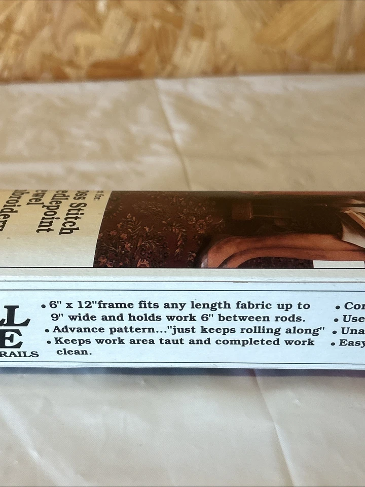 F A Edmunds 6" x 12" Hardwood Split Rail Scroll Embroidery Frame, Hardly used R - Image 4 of 4