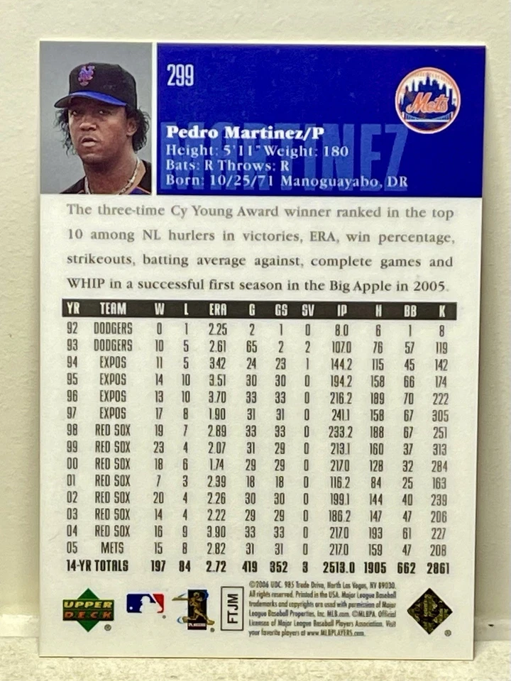 2006 Upper Deck Special FX Red #299 Pedro Martinez 26/50 - Image 2 of 4