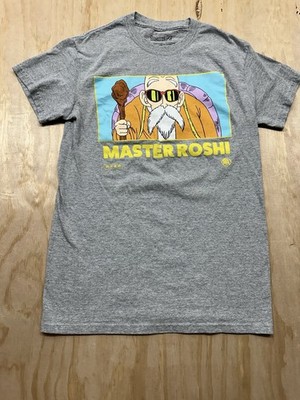 Dragon Ball Z Toei Animation Men's Master Roshi Gray Shirt Size S Short Sleeve