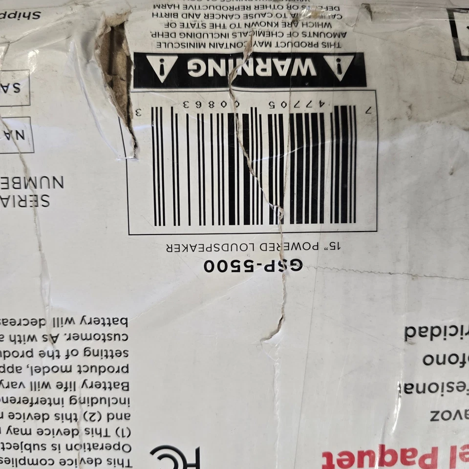 Gemini Sound GSP-5500 15" 2200W Bluetooth PA Speaker with TWS, 3-Channel Mixer - Image 4 of 4