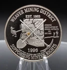 1996 Weaver Mining Grand Canyon Gold Arizona 1oz 999 FINE Silver round C5977
