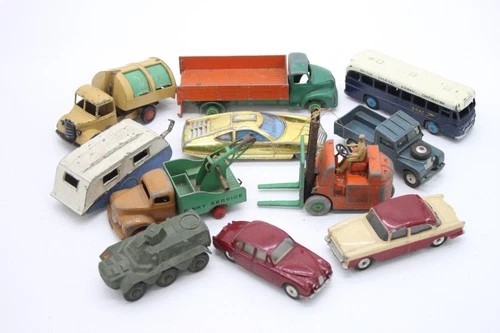 F x11 Vintage Dinky Diecast Vehicles Inc Ed Strakers Car The leyland Comet Etc