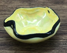 Vintage Lusterware Yellow and Black Salt Cellar