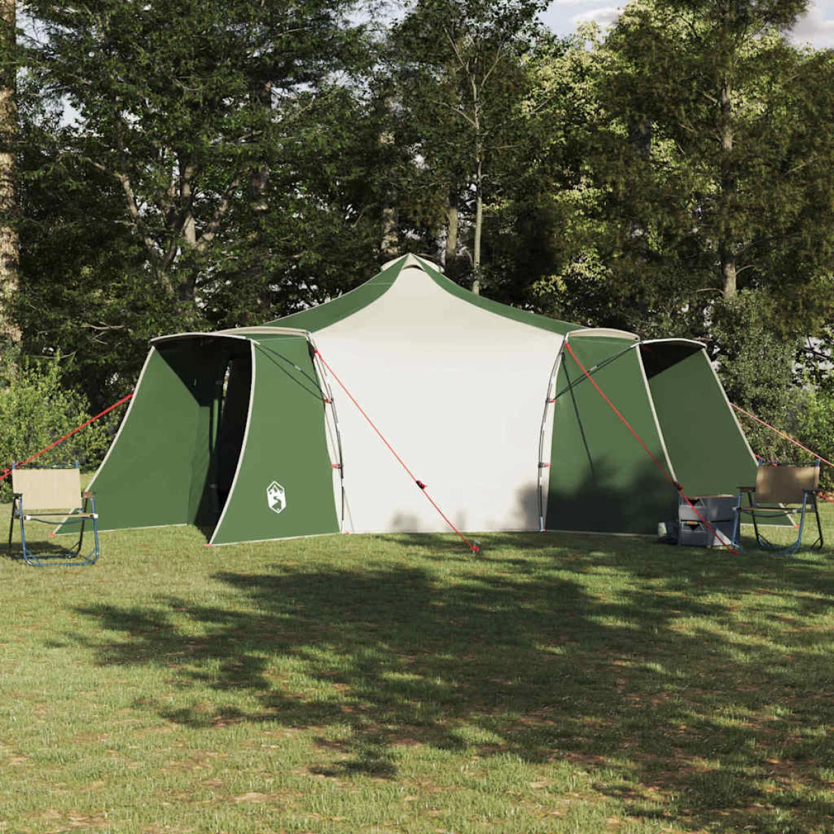 Tipi Tent Green Taffeta 492x492x275cm Windproof Spacious Family 8-Person Outdoor