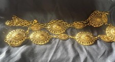 New Statement Piece Waist Belt Goldtone Adjustable Beautiful Design Elegant
