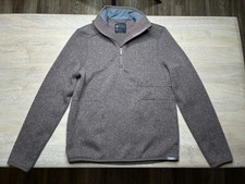 Figs On Shift Classic 1/2 Zip Jacket Knit Sweater Smokey Heather Taupe Size XS