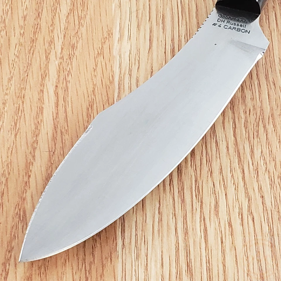 Cuchillo fijo Grohmann Survival 5,5" acero al carbono hoja espiga completa mango Micarta Foto 4 de 4