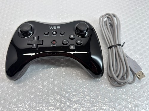 Official OEM Nintendo Wii U Pro Black Wireless Controllers And Charger WUP-005