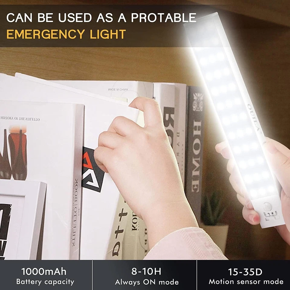 OUILA LUCE LED CON SENSORE DI MOVIMENTO 36 LED 4 MODALITÀ 1000MAH ARMADIO GUARDA - Immagine 2 di 4