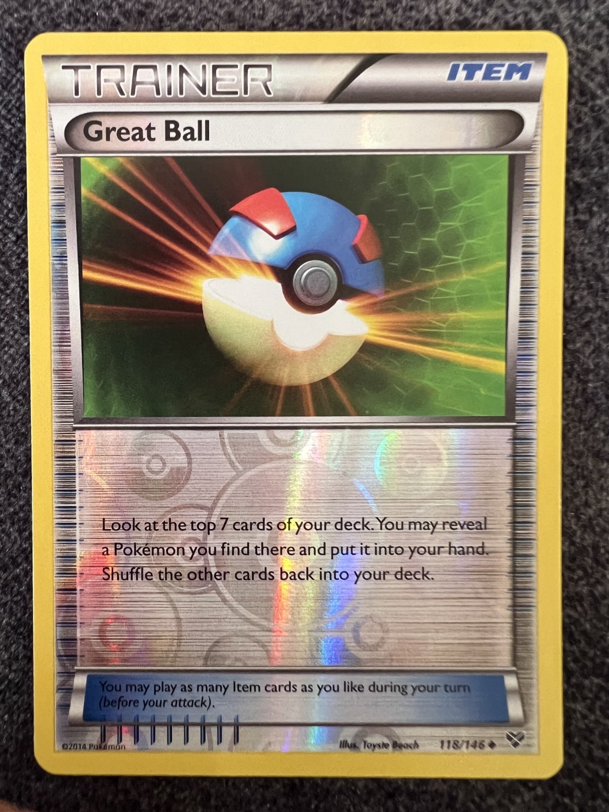 Great Ball 118/146 Reverse Holo Trainer Pokemon Card NM