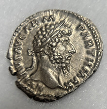 Roman Empire Lucius Verus Denarius AD 166. Silver Ancient Roman Coin.