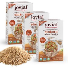 Einkorn 100 Organic Wheat Berries Farro High Protein Non-GMO USDA 16 Oz 3 Pack