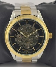Orologio da Polso Uomo Maserati Automatico Quadrante Nero Cinturino Acciaio "Keep Good Time"