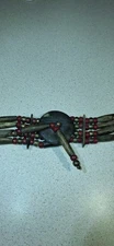 Native American Early Buffalo horn,and Beaded Choker