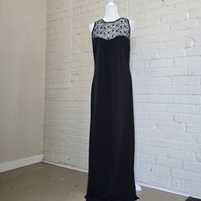   Vintage 90s Embroidered Mesh Gown  Whimsigoth Vampy Classic Hollywood Glam