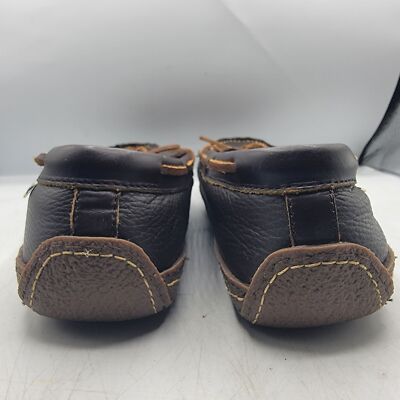 LL Bean Mens 12 Brown Leather Moccasin Flannel Lined 