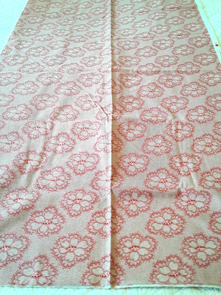 Connecting Threads Royal Tea Cotton Fabric Floral Lace Pattern Red Yellow 2 Yds - Image 4 of 4