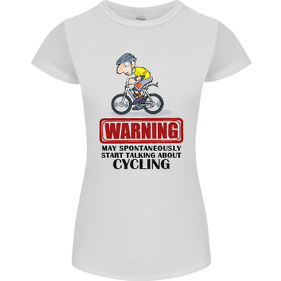 May Start Talking About Cycling Cyclist Womens Petite Cut Maglietta