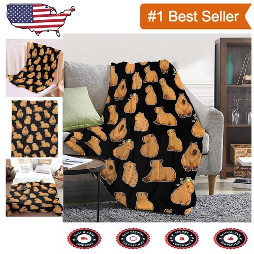 Capybaras Throw Blanket - Lightweight Flannel for Travel & Camping, 60x80